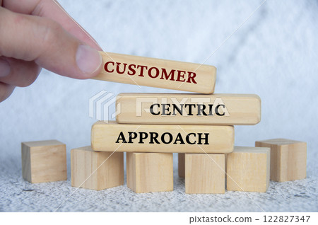 Customer Centric Approach text on wooden blocks 122827347