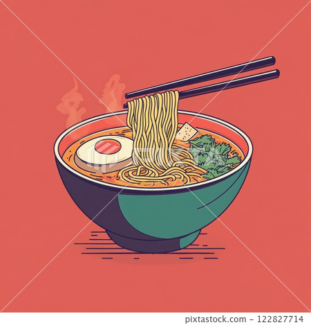 noodle with meat in soup 122827714