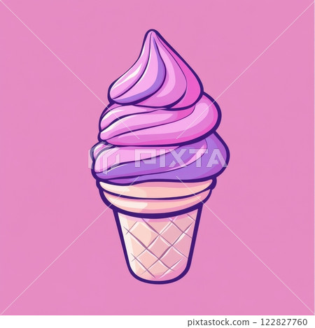 ice cream in a waffle cone 122827760