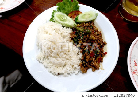 Thai food Gapao rice 122827840