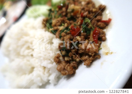 Thai food Gapao rice 122827841