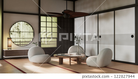 mock up, Japanese empty room tatami mat Designing the most beautiful. mock up, Japanese empty room tatami mat Designing the most beautiful. 122827944