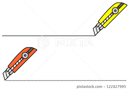 Lines on the cut surface made by a utility knife Lines on the cut surface made by a utility knife 122827995