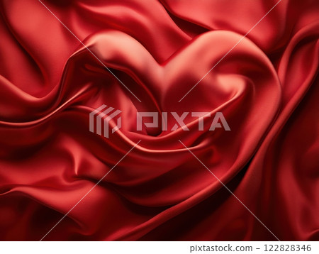 red fabric silk texture with some folds 122828346
