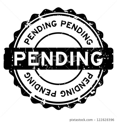 Grunge black pending word round rubber seal stamp on white background 122828396