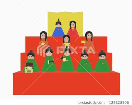 Dolls for Hinamatsuri, simple illustration Dolls for Hinamatsuri, simple illustration 122828596