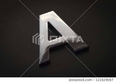 Chrome letter A closeup Chrome letter A closeup 122829087