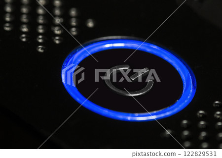 The button with the symbol On The button with the symbol On 122829531