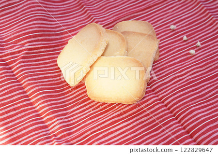 Homemade shortbread cookies with bright background. 122829647