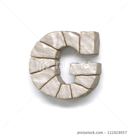Stone wall font Letter G 3D 122829857