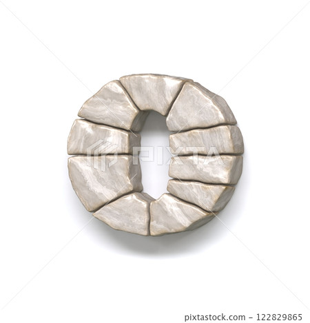 Stone wall font Letter O 3D 122829865