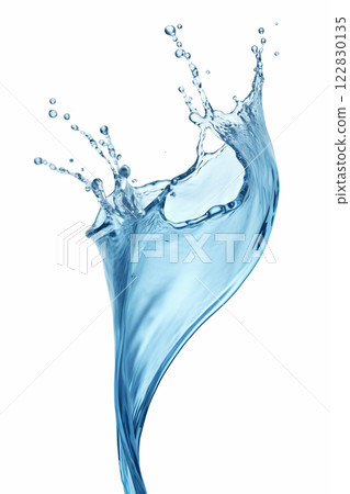 Water splash isolated on white background. Ai Generative 122830135