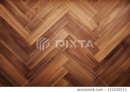 Parqet wooden floor. Pattern, texture, background design. Top view. Ai Generative Parqet wooden floor. Pattern, texture, background design. Top view. Ai Generative 122830511