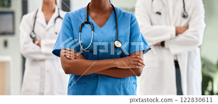 Doctor team, professional healthcare and medical trust or surgeon, nurse and experts ready for hospital service. Closeup wellness clinic, staff support and solidarity medicine worker group together Doctor team, professional healthcare and medical trust or surgeon, nurse and experts ready for hospital service. Closeup wellness clinic, staff support and solidarity medicine worker group together 122830611