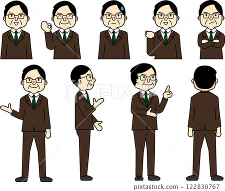 Veteran employee suit male full body and upper body set 122830767