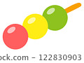 Cute illustration of three-colored dumplings - Hanami dango 122830903