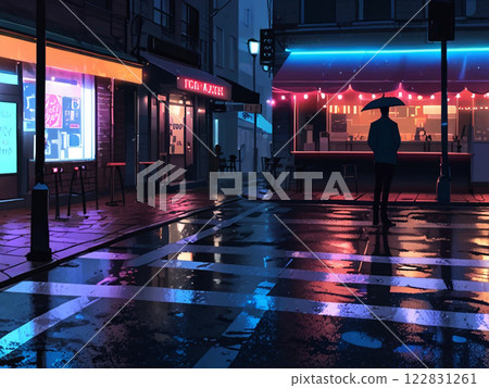 夜間有照明的行人穿越道 122831261