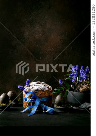 Homemade traditional Easter panettone cake Homemade traditional Easter panettone cake 122831280