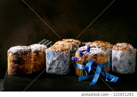 Homemade traditional Easter panettone cake Homemade traditional Easter panettone cake 122831281