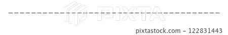 手繪黑色虛線裝飾邊框 - 簡約時尚的水平分割線裝飾部件素材 122831443