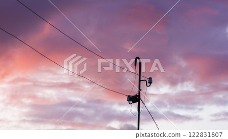 Sunset in the countryside at summer. Wild nature details. 122831807