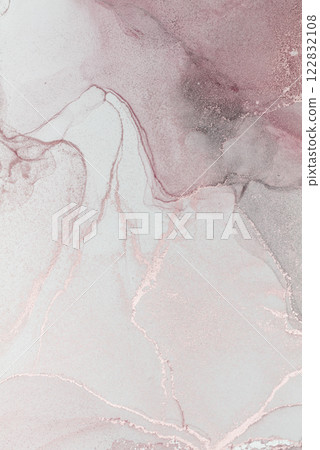 Beautiful alcohol ink abstract artwork with soft and muted color tones on canvas 122832108