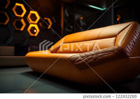 Modern sofa design. Closeup shot. Ai Generative 122832200