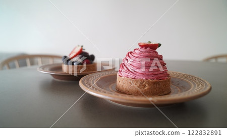 Strawberry tart on a plate Strawberry tart on a plate 122832891