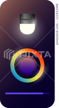 Smart Room Light Control App UI With Colorful Gradient Dial Smart Room Light Control App UI With Colorful Gradient Dial 122832996