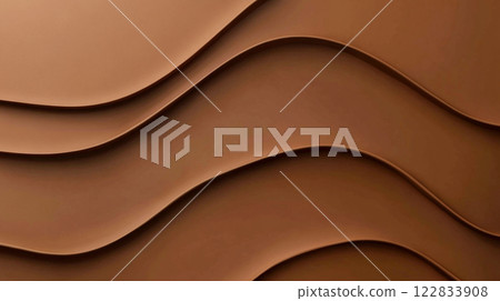 Brown background with a wavy pattern. The wavy pattern is made up of lines that are curved and overlapping. Scene is warm and inviting, with the brown color Brown background with a wavy pattern. The wavy pattern is made up of lines that are curved and overlapping. Scene is warm and inviting, with the brown color 122833908