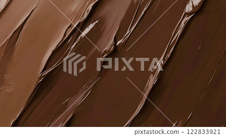 Close up of a brownish color makeup brush stroke. The brush stroke is in a line and is brown in color 122833921
