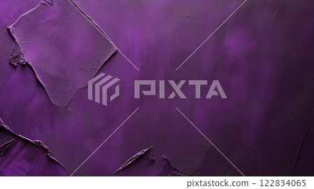Purple background with a purple brush stroke in the middle. The brush stroke is not very defined, giving the impression of a rough, textured surface. Scene is somewhat abstract and artistic 122834065