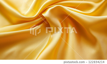 Yellow fabric with a wave pattern. The fabric is very soft and smooth. It looks like it would be comfortable to wear 122834214