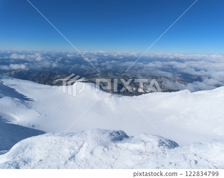 Mount Norikura in the depths of winter (Gongen Pond seen from the ridgeline leading to Kengamine) Mount Norikura in the depths of winter (Gongen Pond seen from the ridgeline leading to Kengamine) 122834799
