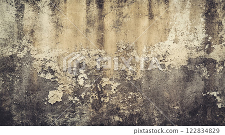Wall with a lot of dirt and grime on it. The wall is covered in a lot of dirt and grime, giving it a worn and weathered appearance Wall with a lot of dirt and grime on it. The wall is covered in a lot of dirt and grime, giving it a worn and weathered appearance 122834829