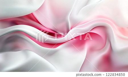 White and pink fabric with a wave pattern. The fabric is very soft and looks like it could be used for a wedding dress 122834850