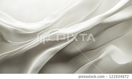 White fabric with a pattern of waves. The fabric is made of a material that is soft and smooth to the touch. The waves on the fabric are not very defined, giving it a more abstract and artistic look White fabric with a pattern of waves. The fabric is made of a material that is soft and smooth to the touch. The waves on the fabric are not very defined, giving it a more abstract and artistic look 122834872
