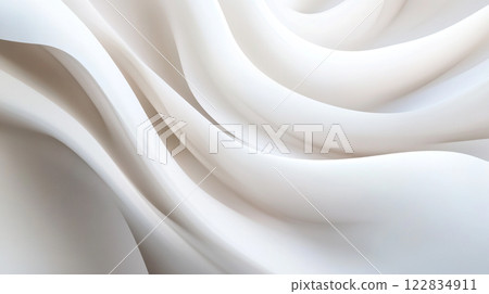White fabric with a wave pattern. The wave pattern is very prominent and covers the entire fabric 122834911