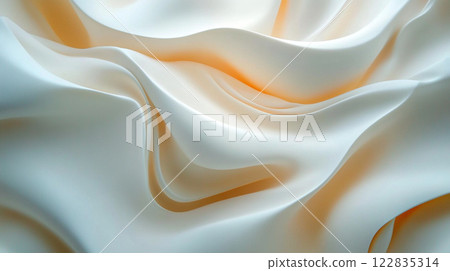 White fabric with a wave pattern. The fabric is very soft and smooth. The wave pattern is very intricate and detailed 122835314