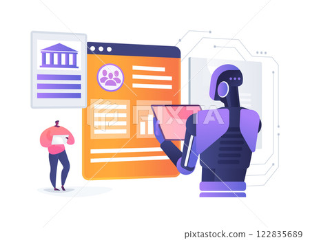 AI-Enhanced Policy Analysis abstract concept vector illustration. 122835689
