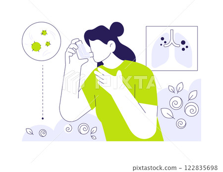Asthma medications abstract concept vector illustration. Asthma medications abstract concept vector illustration. 122835698