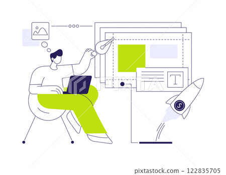 Design department abstract concept vector illustration. 122835705