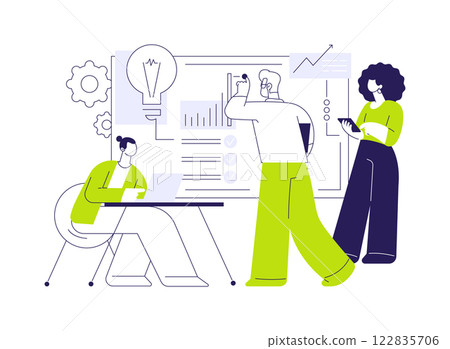 Brainstorming with creative team abstract concept vector illustration. 122835706