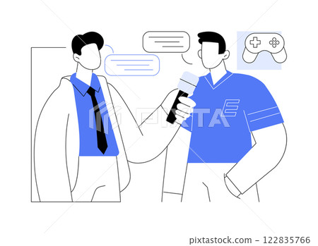 E-sport journalism isolated cartoon vector illustrations. 122835766