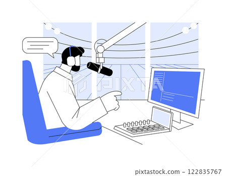 Broadcasting sport event isolated cartoon vector illustrations. Broadcasting sport event isolated cartoon vector illustrations. 122835767