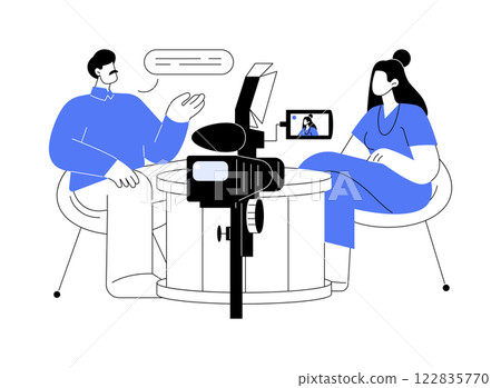 Talk show isolated cartoon vector illustrations. Talk show isolated cartoon vector illustrations. 122835770