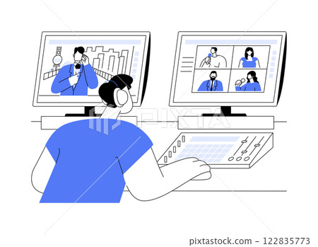 TV editor isolated cartoon vector illustrations. TV editor isolated cartoon vector illustrations. 122835773