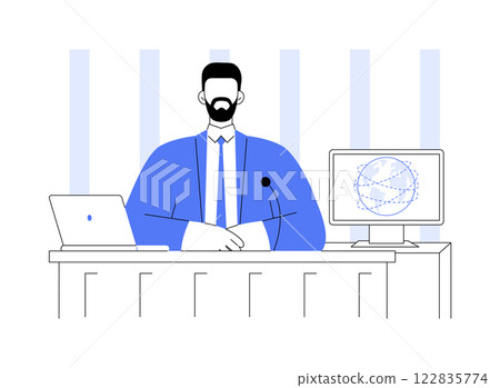 News anchor isolated cartoon vector illustrations. News anchor isolated cartoon vector illustrations. 122835774