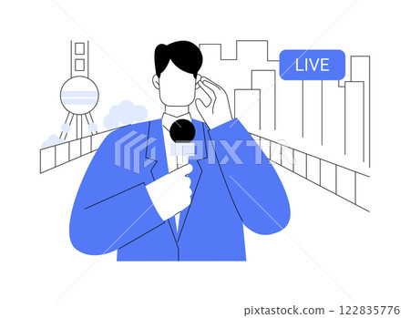 Reporter isolated cartoon vector illustrations. 122835776