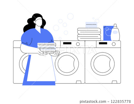 Laundromat business isolated cartoon vector illustrations. Laundromat business isolated cartoon vector illustrations. 122835778